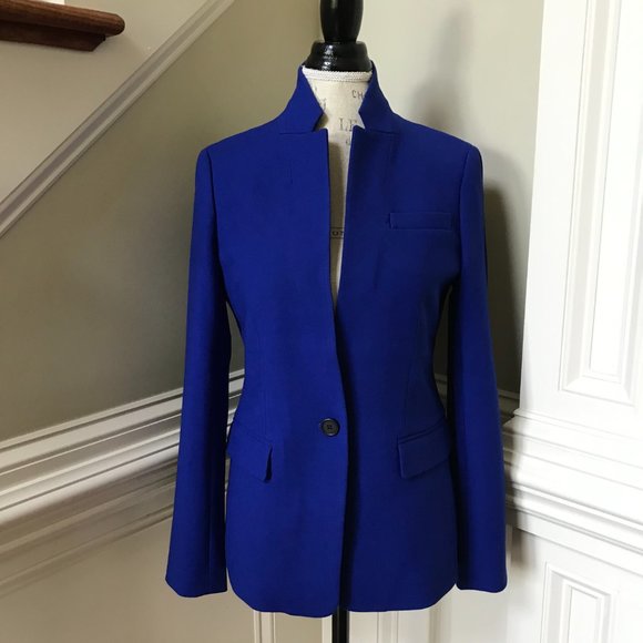 JCrew Regent Blazer Jacket Womens 14 Royal Blue Four Season Stretch - Picture 4 of 12